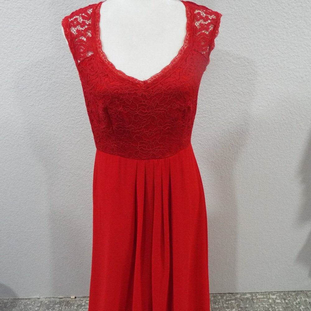 Musol Women's Floral Lace Deep V Neck Sleeveless Formal Maxi Dress NWT Medium